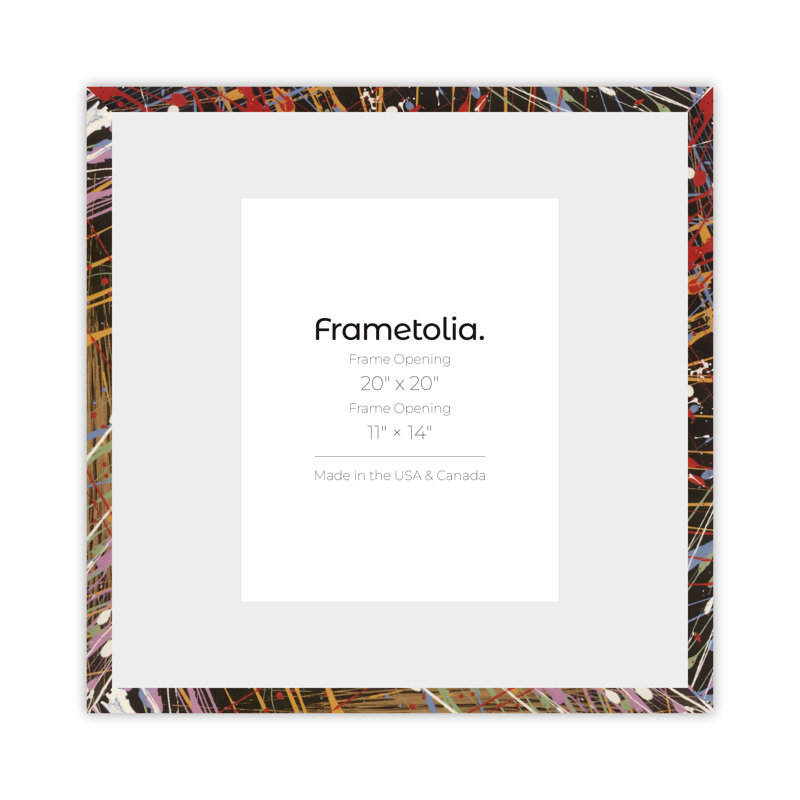 Cadre mural Frametolia Metro Fade Splash, Noir / or / bleu / rouge / blanc, 20 po x 20 po, 11 po x 14 po