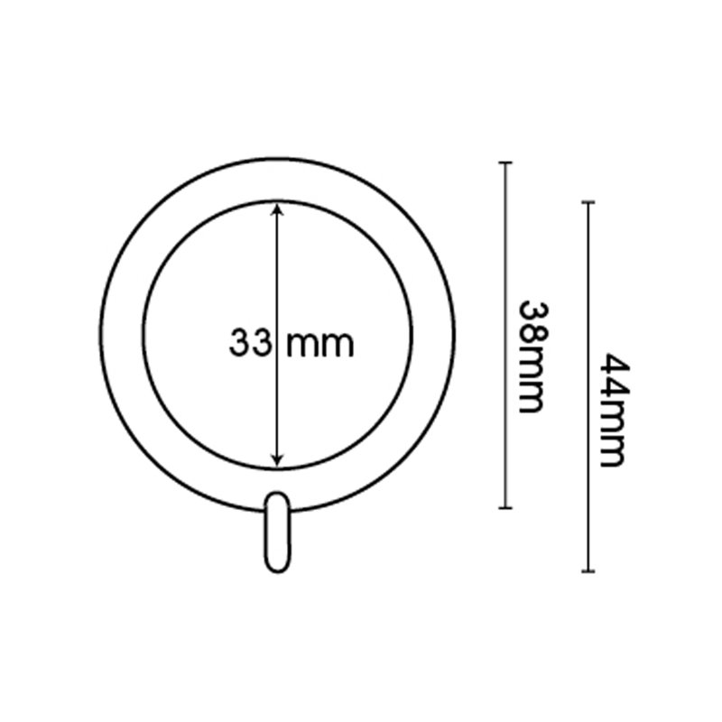 Martines Chrome 1.9cm Curtain Rings, Gold, 1.9cm H x 1.9cm W