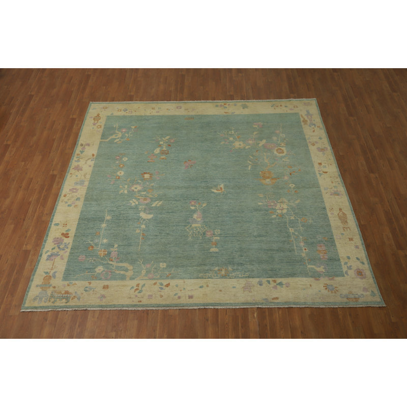 Tapis art déco à motif végétal 10 x 10