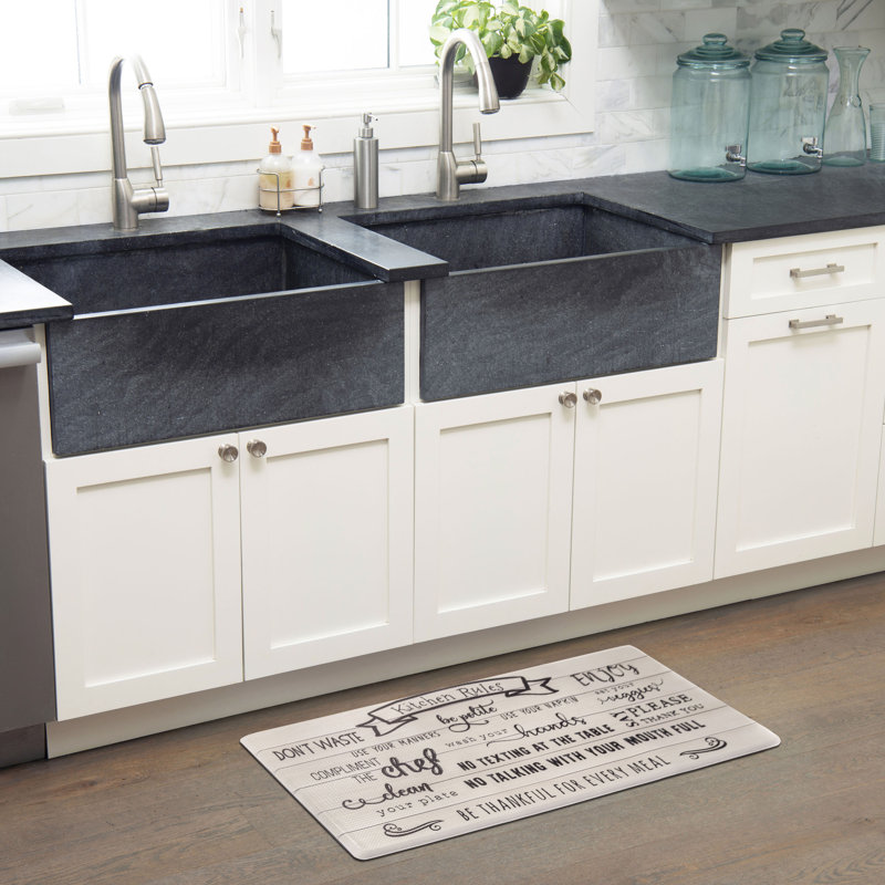 Water Resistant Anti-Fatigue Non-Skid Kitchen Mat, Rectangle 1'8" x 3'