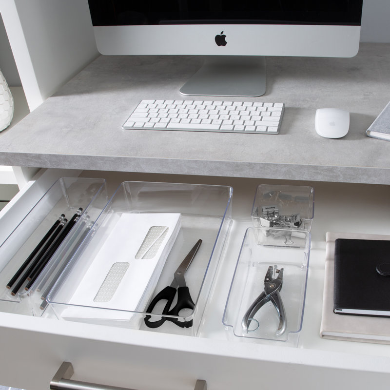 Clear Acrylic Small Rectangular Drawer Organizer, 10" x 8" x 6"