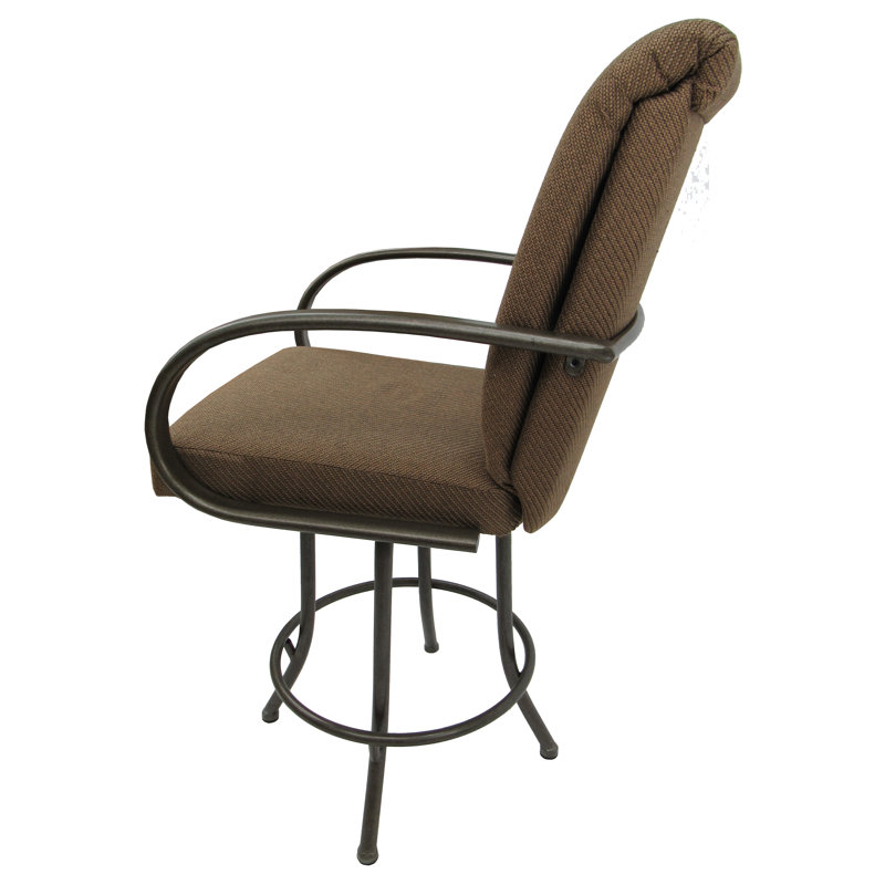 Grifton Swivel Upholstered Counter Stool, Sanora Brown, Beige, Counter Stool (26" Seat Height)