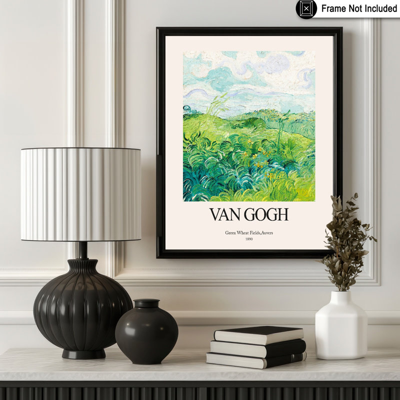 Van Gogh - Champs de blé vert, Sans cadre, Affiche, H 11 po x l 14 po