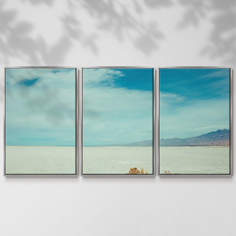 Salt Flat Walk I 3 pièces, H 24 po x l 48 po x P 2 po, Argent