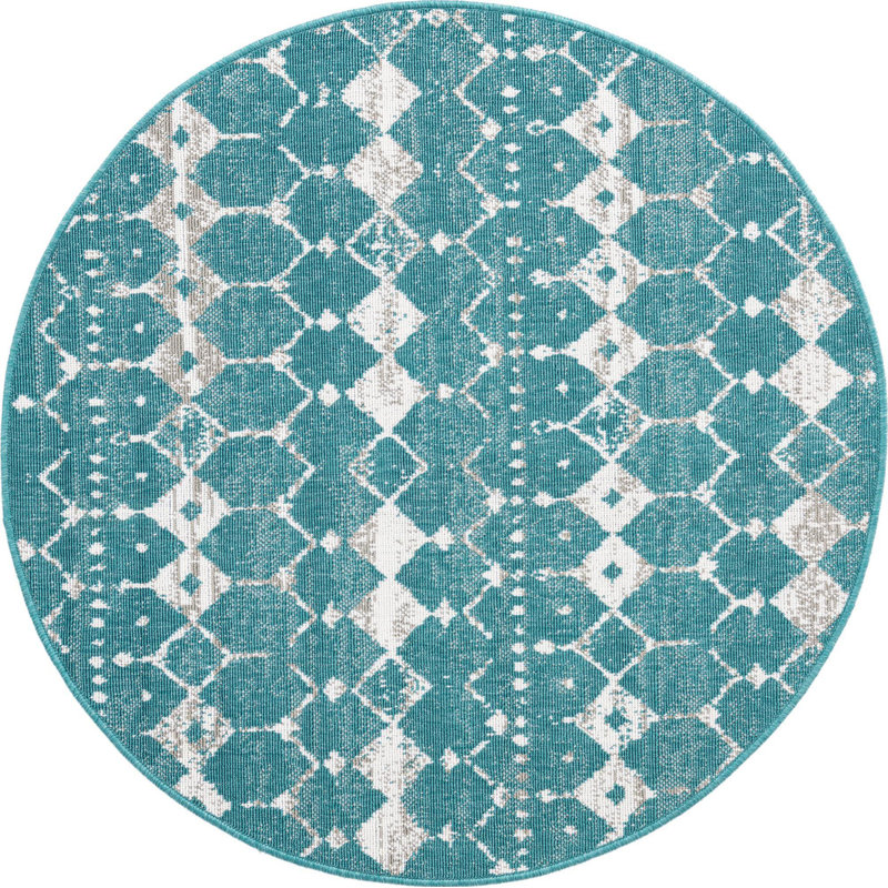 Tapis d'extérieur couleur vert pâle, Rond 4 pi