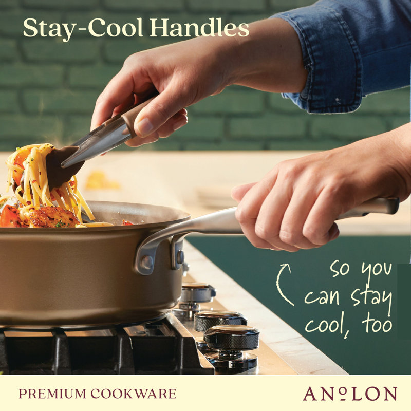Anolon Ascend Hard Anodized Nonstick Cookware Pots and Pans Set, Induction Compatible - 10 Piece