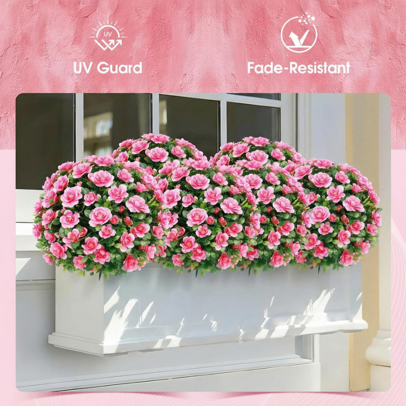 2 Pack Artificial Crabapple Blossom Topiary Trees
