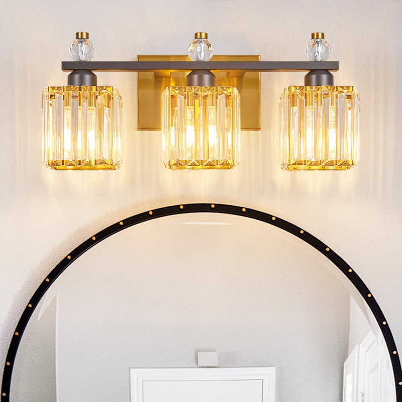 Kyneisha Bathroom Vanity Lamp Modern Crystal Vanity Lamp Bathroom Light Fixture Mirror Crystal Bathroom Vanity Lighting Fixture