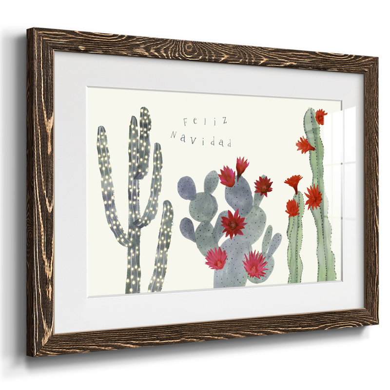 Collection de fleurs de cactus de Noël A, Cadre noyer, H 28 po x l 42 po x P 1,5 po