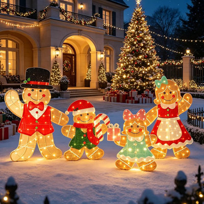 Weather Resistant Freestanding Christmas Gingerbread Outdoor Decoration Figure