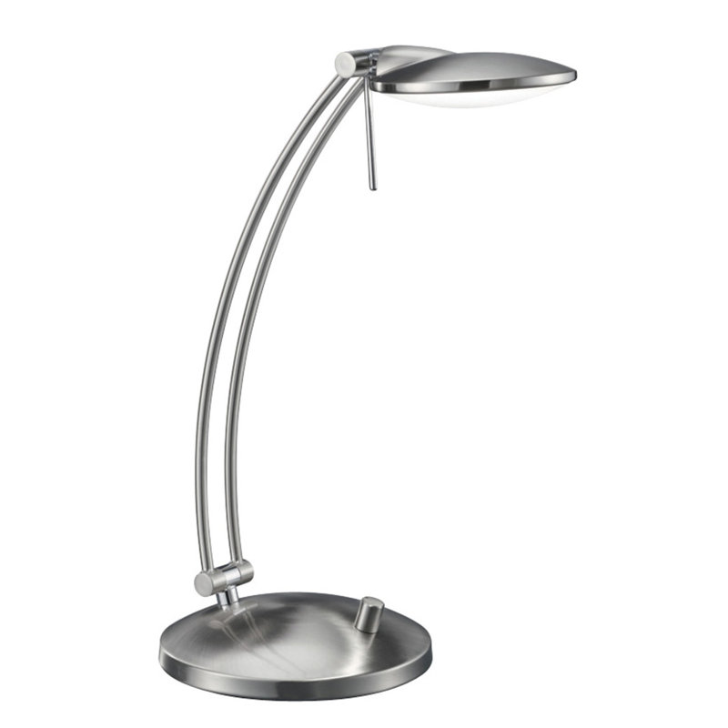 Lampe de table arquée 14 po Millsap, Nickel satiné