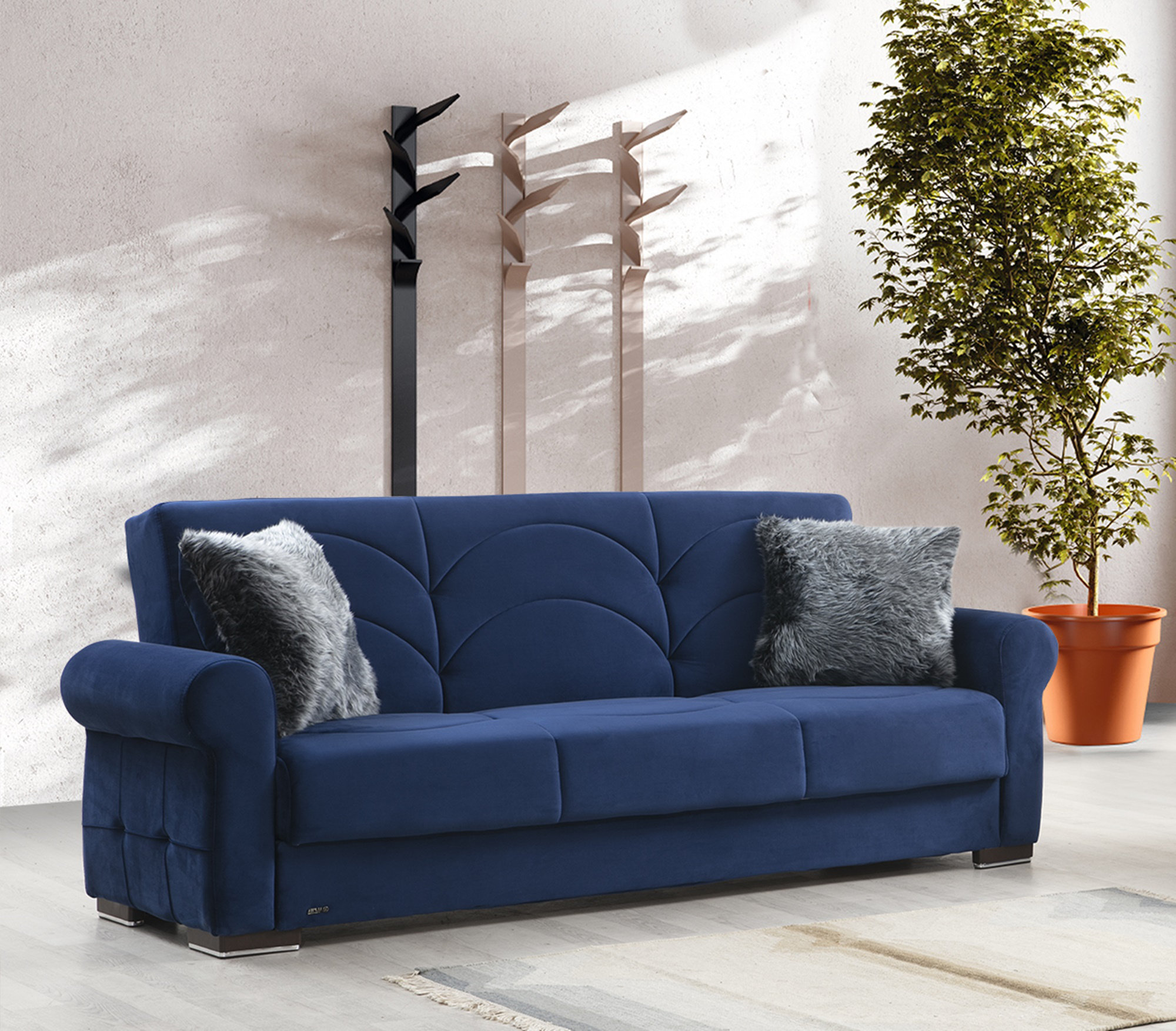  89 Upholstery Sleeper Sectional Sofa with Storage