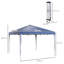 3 x 3cm Pop-Up Gazebo, Adjustable Height Garden Gazebo with Bag - Blue