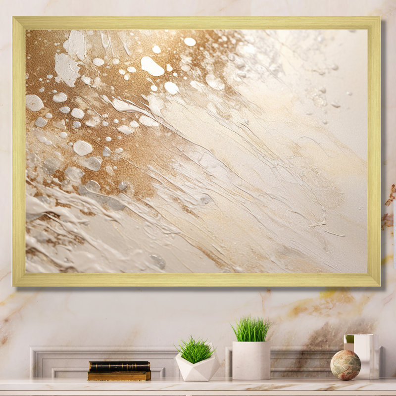 Sediments Abstract Story  - Abstract Canvas Print, Cadre doré simple, H 24 po x l 32 po x P 1 po