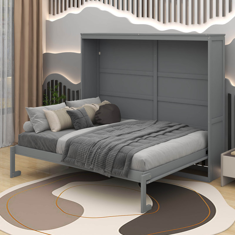 Garlef Murphy Bed Wall Bed, Queen, Grey