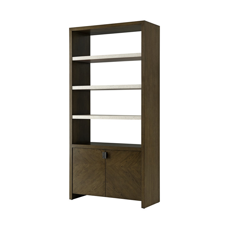 Bibliothèque à 3 tablettes avec rangement Catalina, Terre