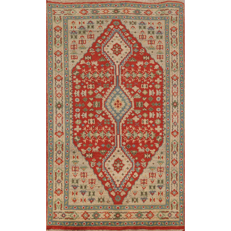 Tapis géométrique en laine pour vestibule Kazak 3x5