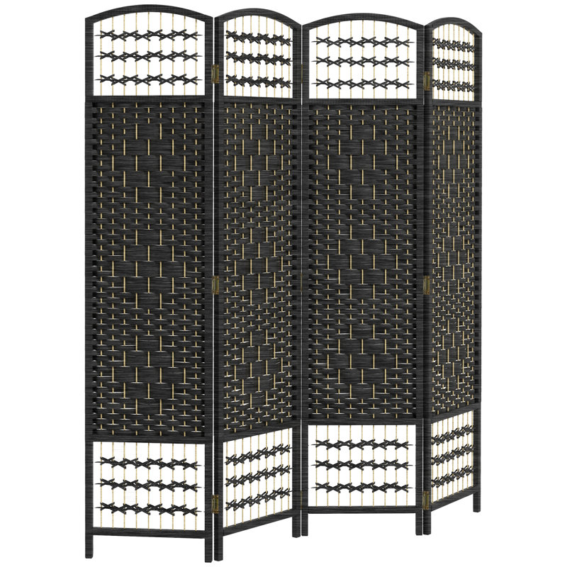 Cloison en bois massif Alaudin, 4, H 67 po x l 63 po x P 0,5 po, Noir