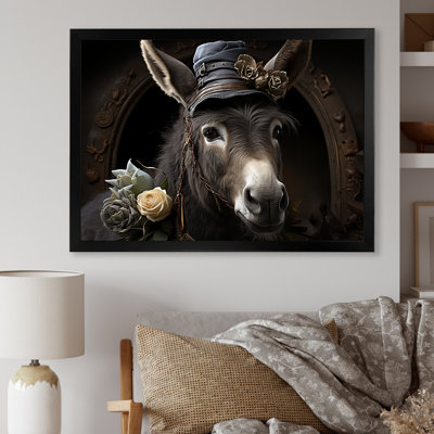 Medieval Rural Donkey Caricature II - Donkey Wall Art