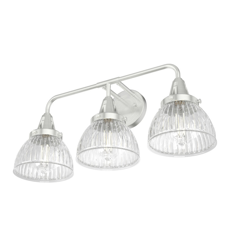 Hunter Cypress Grove Natural Iron 3 Light Vanity Wall Light Fixture, Brushed Nickel 