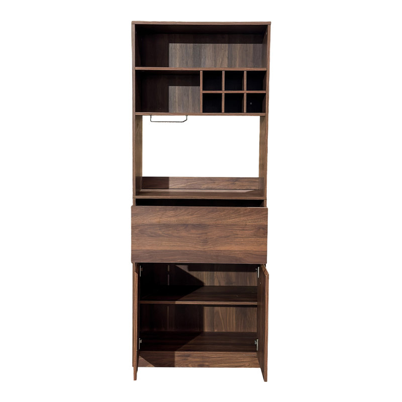 71" Kitchen Pantry Cabinet With Microwave Shelf