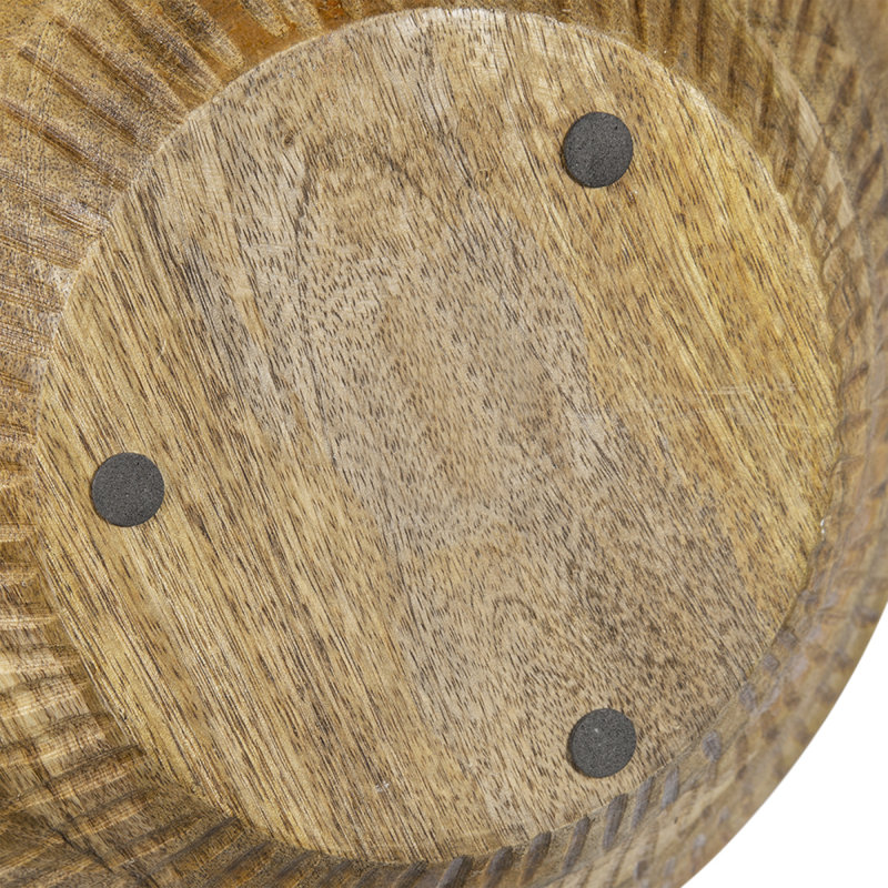 Bol décoratif rond en bois de manguier D12x4 "