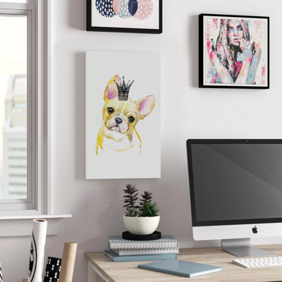 «French Bulldog with Black Crown», reproduction d'art sur toile tendue