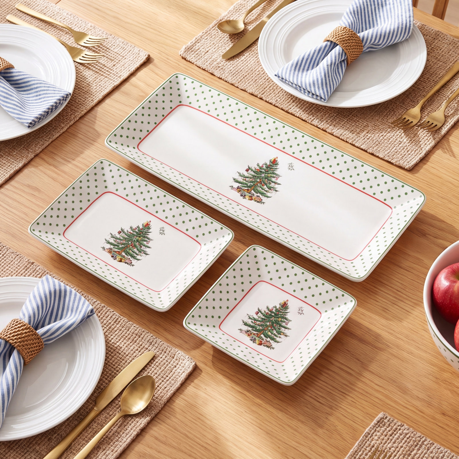 Christmas Tree Polka Dot Tray