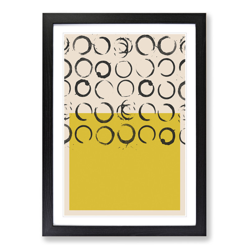 Block Print No.2 - Picture Frame Graphic Art, 48cm H x 36cm W x 2cm D, Black