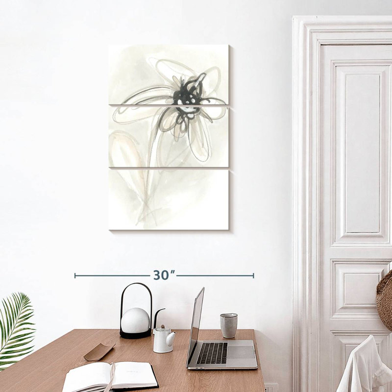 Avery Neutral Floral Gesture V, 32" H x 20" W
