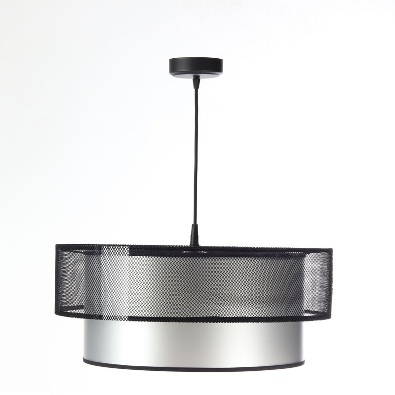 Kawamoto 1 - Light Silver Drum Pendant, Silver