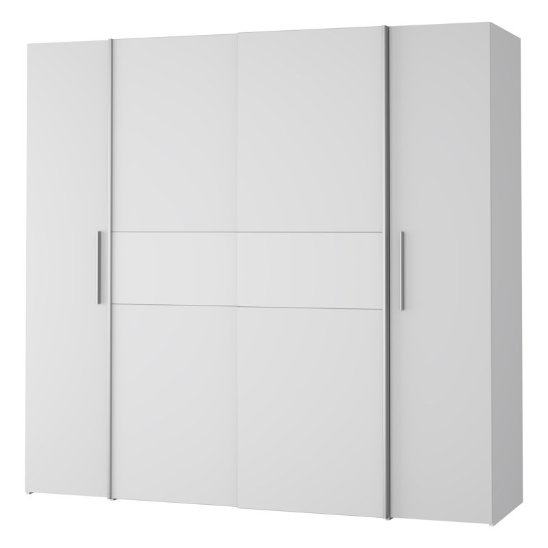 Koran 4 Door Wardrobe, Silver/White