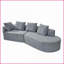 Canapé modulaire incurvé moderne de 116 po - Polyester perle entièrement assemblé faisant face à la droite - Sièges 5 pour salon | Polyester | Dossier rembourré | Gris-594788713