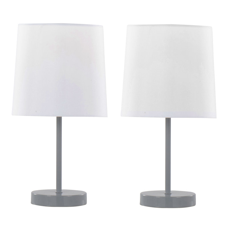 Cooper 16" Metal Accent Lamp - Set of 2, Grey