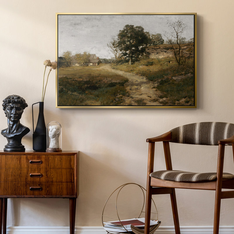 Paysage rétro - MLXII, Toile avec cadre flottant or, H 25 po x l 37 po