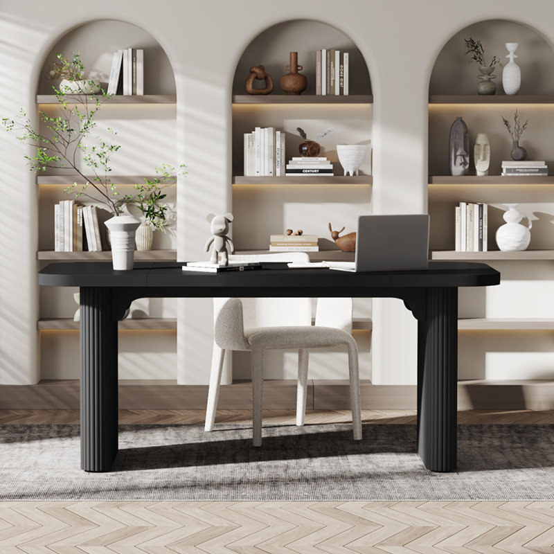 Bureau d'ordinateur simple avec l 62,99 po Girace, Noir