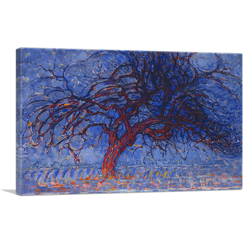 «Evening Red Tree 1908» par Piet Mondrian, reproduction d'art sur toile tendue, H 26 po x l 40 po x 1,5 po