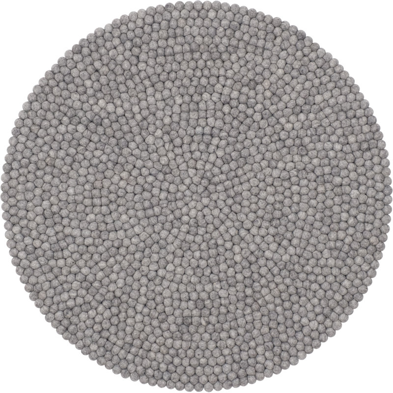 Round Solid Colour Wool Hand Woven Area Rug, Round 70cm