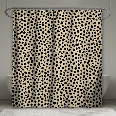 Beige Spots Shower Curtains Extra Long