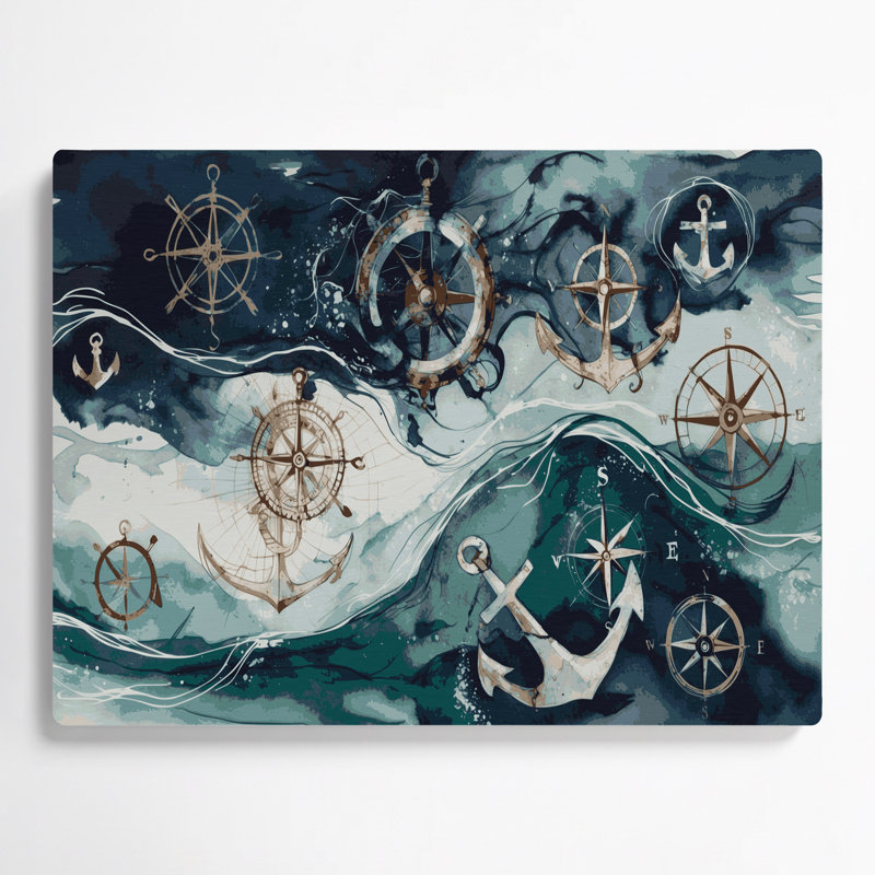 Art mural gris nautique, H 20 po x l 30 po