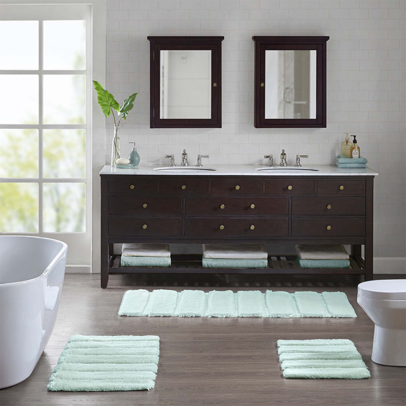 Tapis de salle de bain moderne absorbant et antidérapant, L 21 po x l 34 po