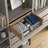 Grey Oak 19.5" Floor-Mounted Closet Section with 4 Shelves & 4 Reveal Drawers-137003217-137003222