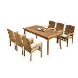Wave Outdoor 7 - Piece Teak Dining Set