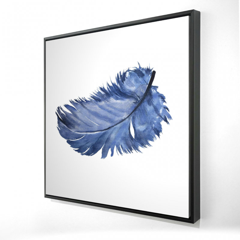 «Plume bleue aquarelle»
