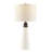 Triangular Ceramic And Wood Table Lamp