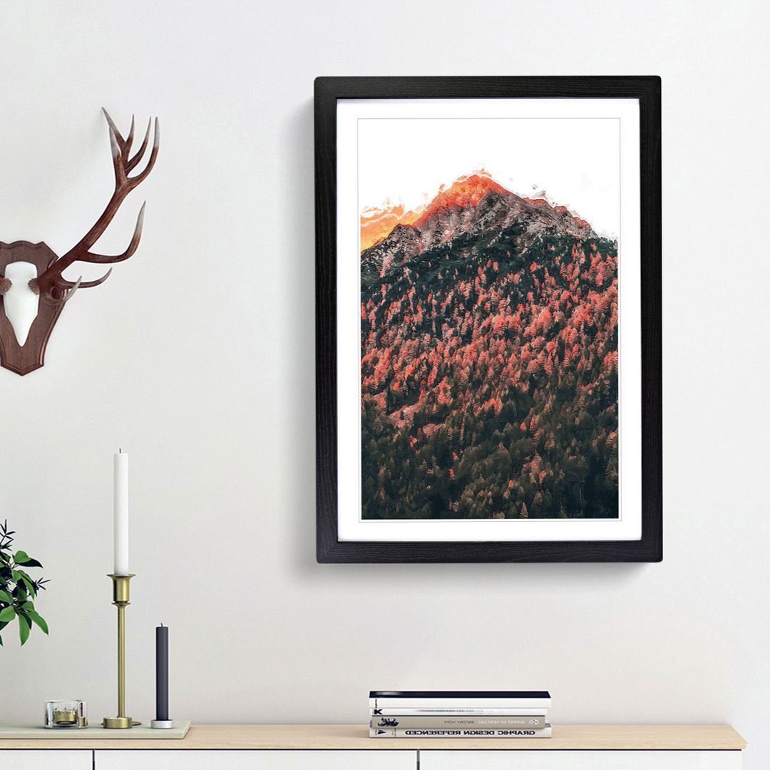 Forest Beneath the Mountain in Italy in Abstract - Picture Frame Graphic Art Print