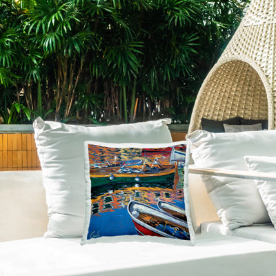Housse et insert de coussin carré en polyester pour l'intérieur / extérieur Daniela Corallo