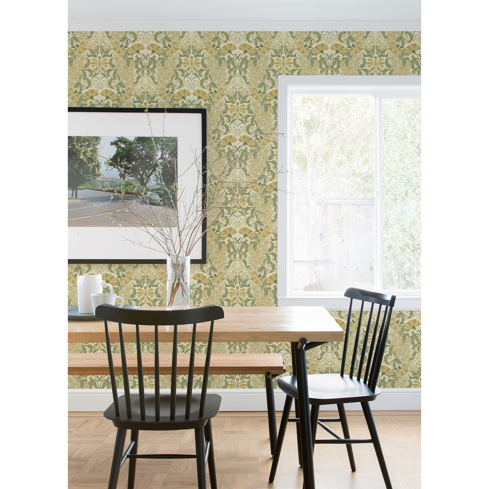 Francia Modern Floral Wallpaper, Gold