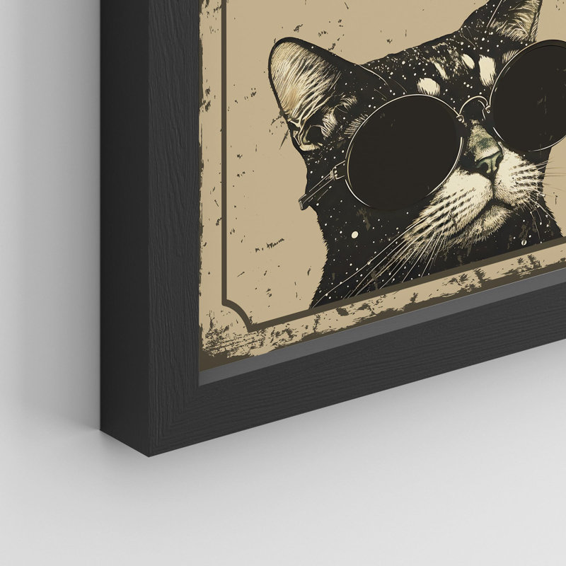 "Règle des chats noirs" sur papier, H 10 po x l 8 po, Noir