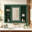 Armoire murale Torynn avec porte miroir et 4 tablettes ouvertes-129606448